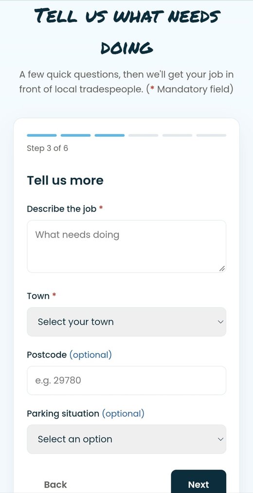 HandySpan guided job posting form